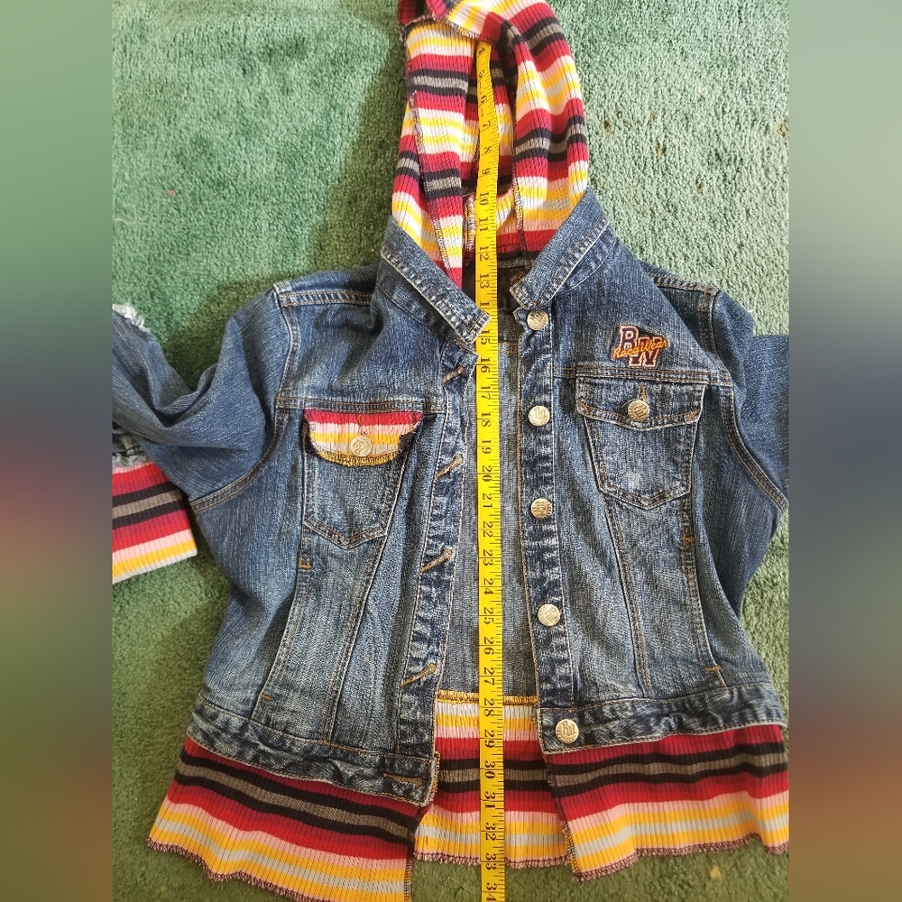 Rocawear Jean Jacket with Multicolored Hood Size XL - Picture 7 of 8